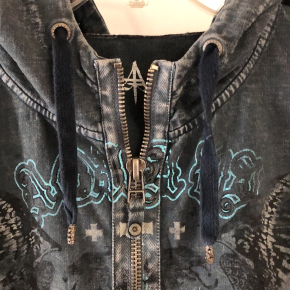 AquaVI Vintage Distressed Hoodie Large EUC - Picture 4 of 10